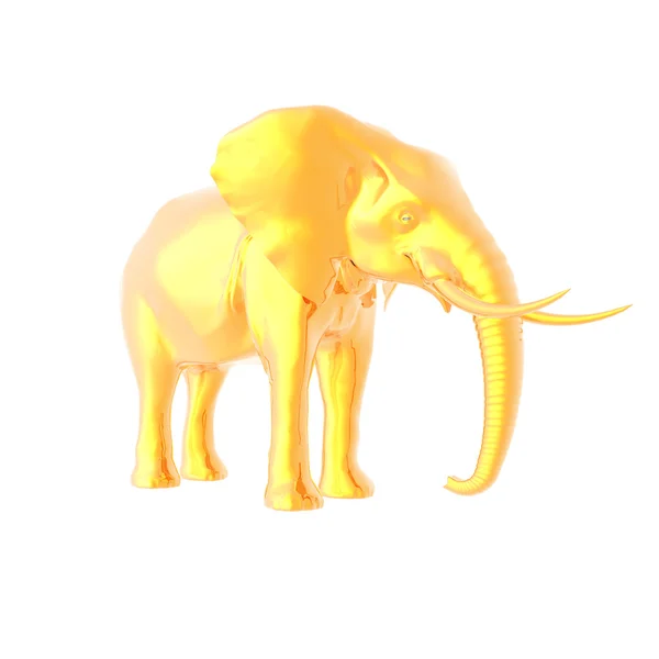 Elefante 3d isolato su sfondo bianco — Foto Stock