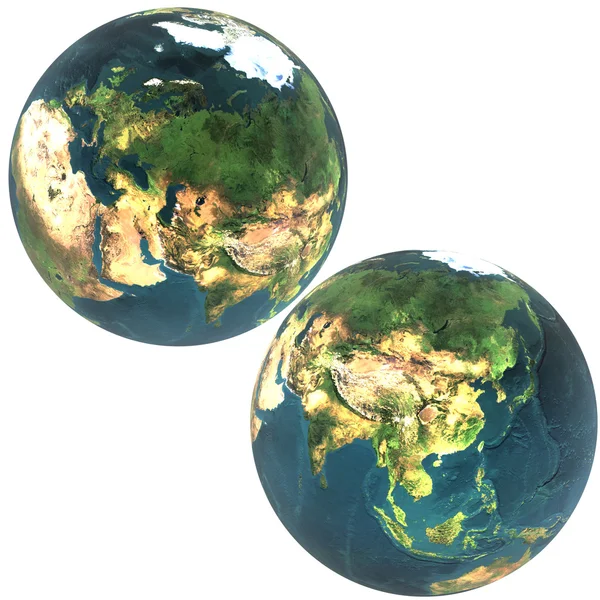 3D världen Asien och Europa — Stockfoto