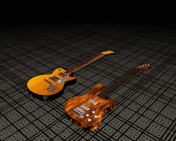 Cool 3d gitarr — Stockfoto