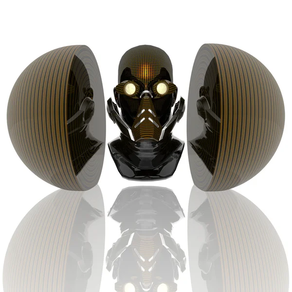 Cyborg head, robot — Stock Photo, Image