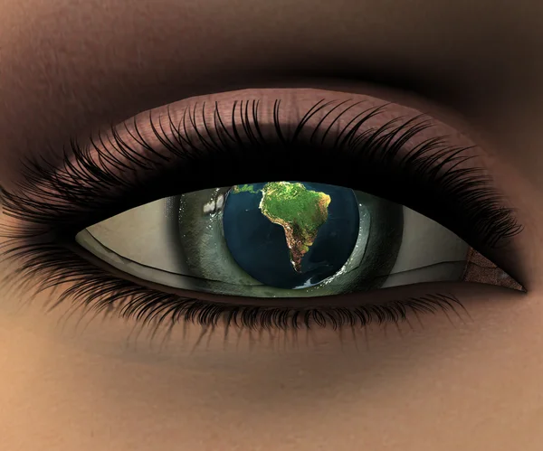 Menina bonita olho em 3D — Fotografia de Stock