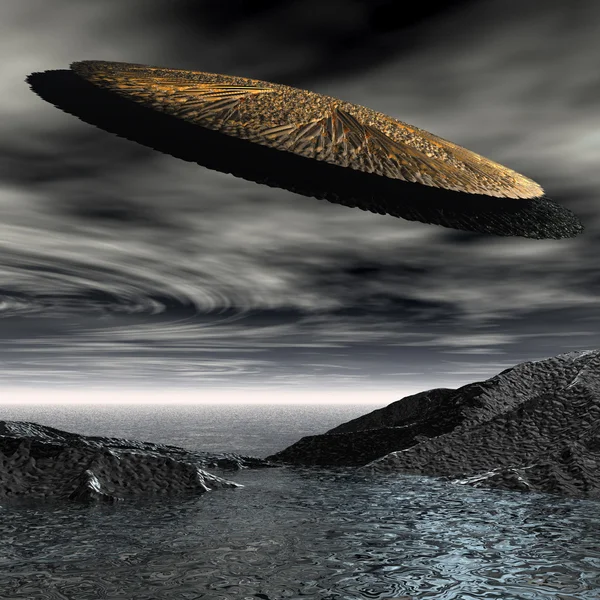 3D ufo uzay gemisi — Stok fotoğraf