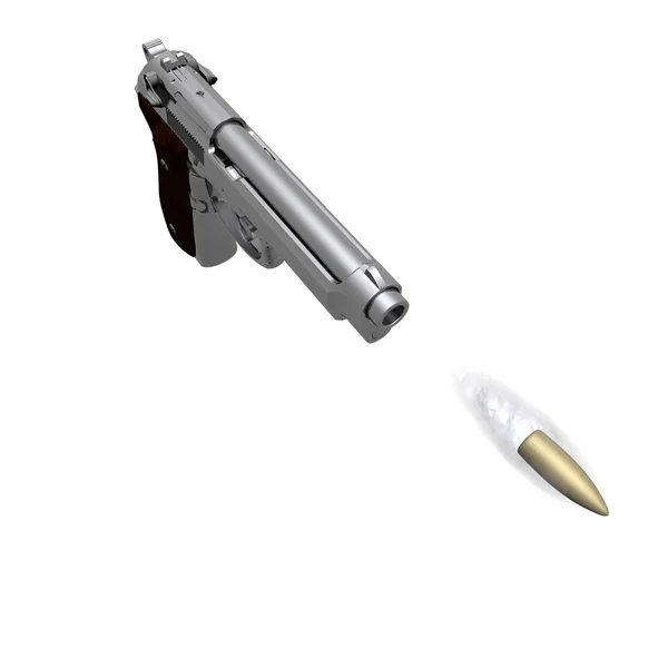 흰색에 고립 된 권총의 근접 촬영 — 스톡 사진