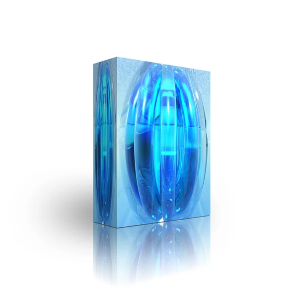 Plantilla de caja abstracta azul — Foto de Stock