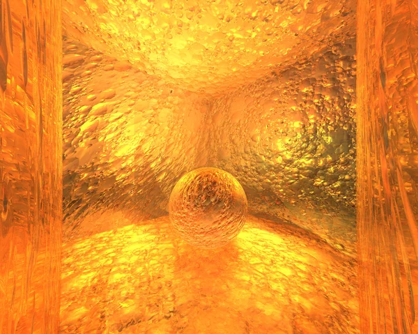 Bola de fogo dourada abstrata — Fotografia de Stock