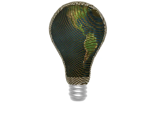 3D lampa med jordens textur — Stockfoto