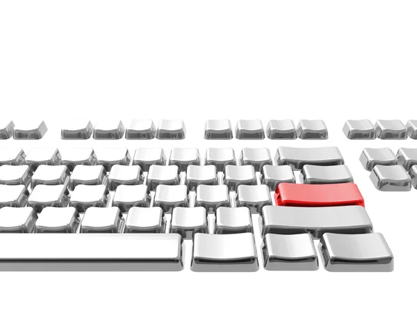 Tastatur mit roter Taste — Stockfoto