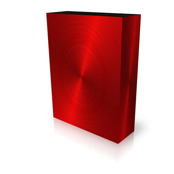 Κενό κόκκινο κουτί βουρτσισμένο πρότυπο — Φωτογραφία Αρχείου