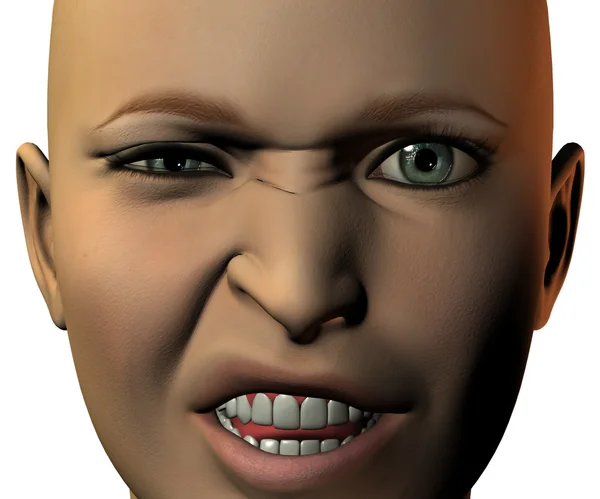 Cara de niña en 3D con emoción — Foto de Stock