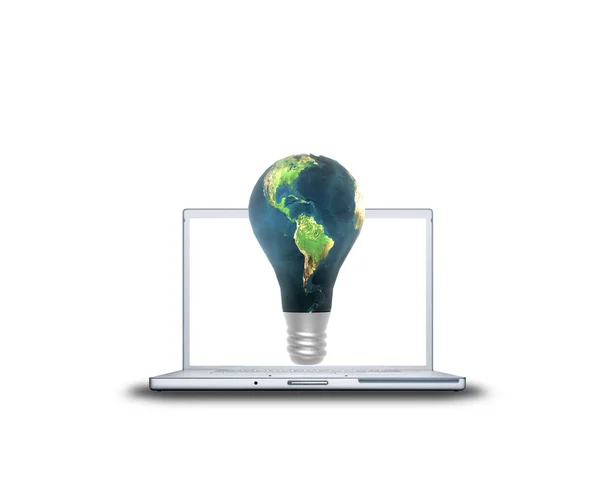 3D lámpara de tierra texturizada en la pantalla del ordenador portátil —  Fotos de Stock