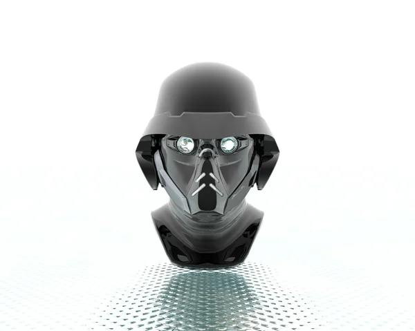 3D soldater i en gasmask — Stockfoto