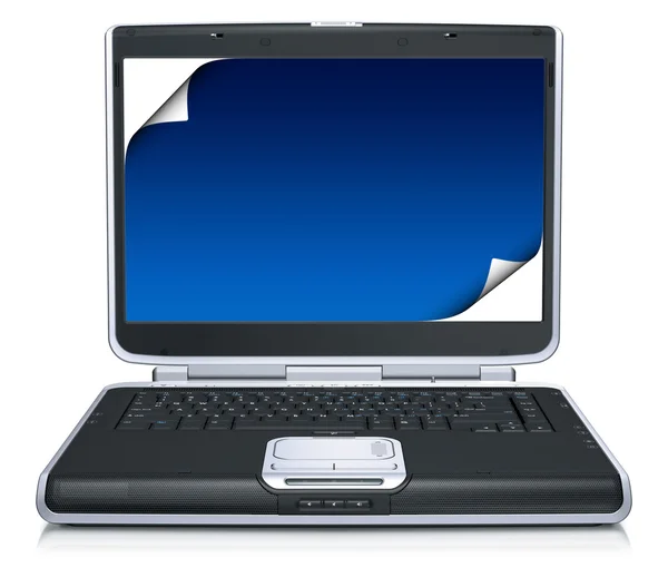 Modello 3d del computer portatile con schermo di arricciatura creativo — Foto Stock