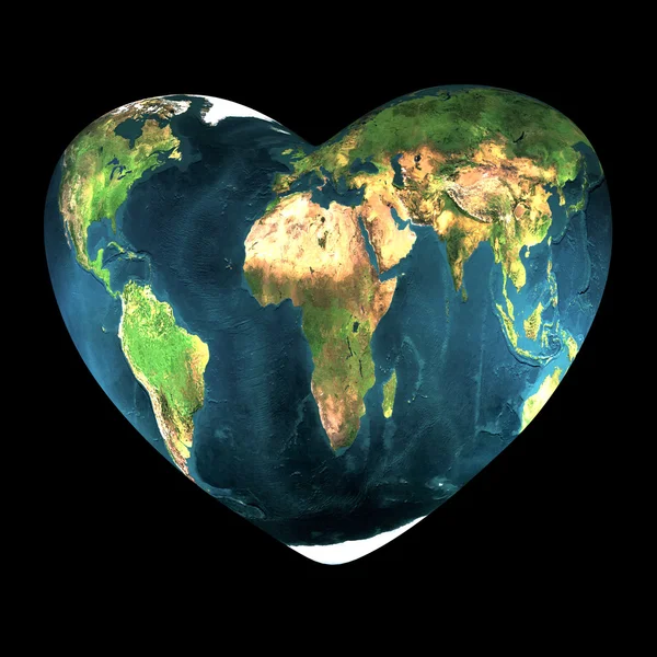 Heart with earth texture — Stock Photo, Image