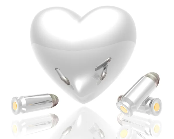 3D-hart met opsommingstekens — Stockfoto