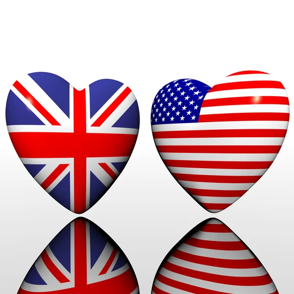 stock image Heart with US flag texture isolated on a white