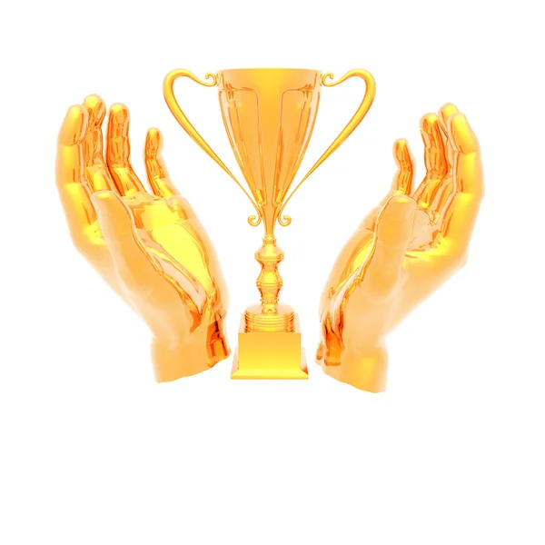 Trofej poháru izolovaných na bílém — Stock fotografie