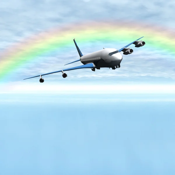Avião com um céu azul — Fotografia de Stock
