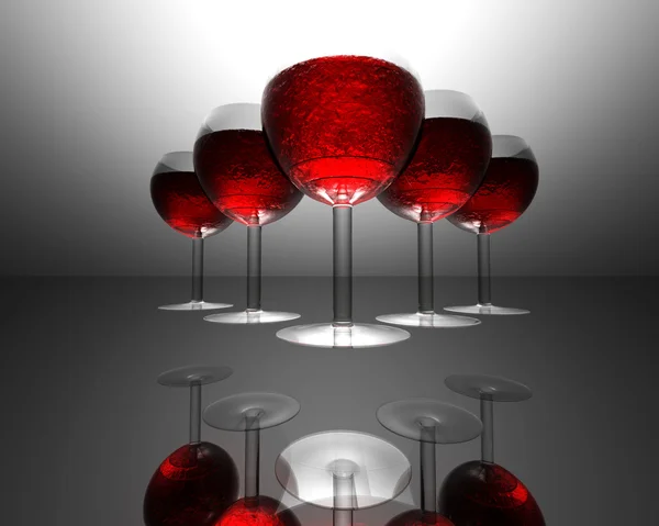 Wine glass in 3D — Stock Photo, Image