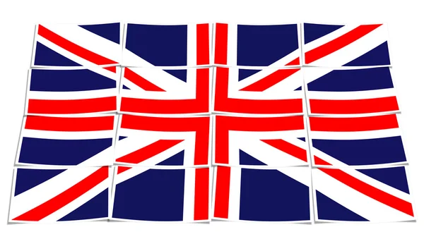 Flaga Wielkiej Brytanii na białym tle — Zdjęcie stockowe