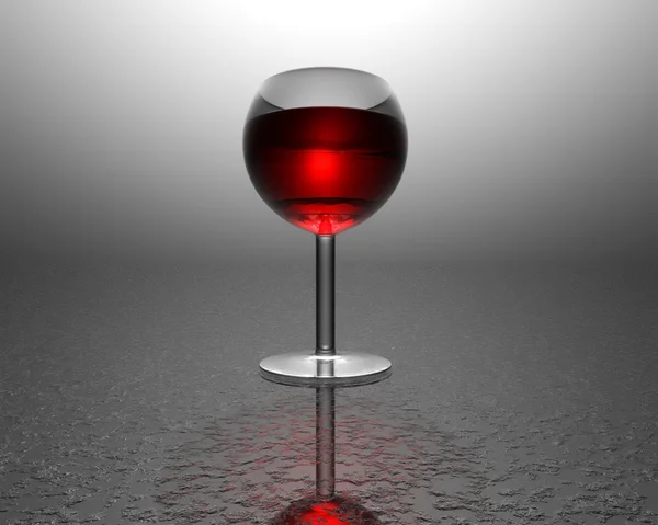 Wijnglas in 3d — Stockfoto