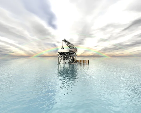 Platformy wiertnicze na morzu — Zdjęcie stockowe