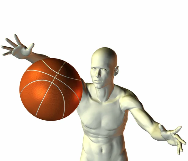 Cyber-Junge mit Basketball — Stockfoto