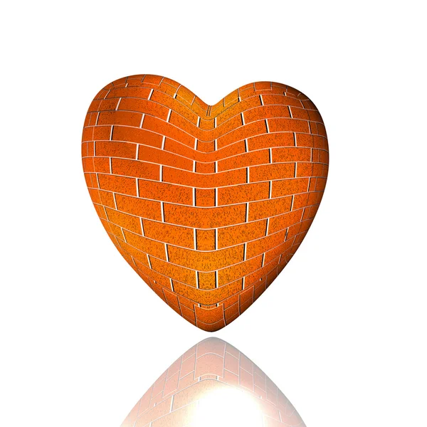 Amor coração tijolo texturizado — Fotografia de Stock