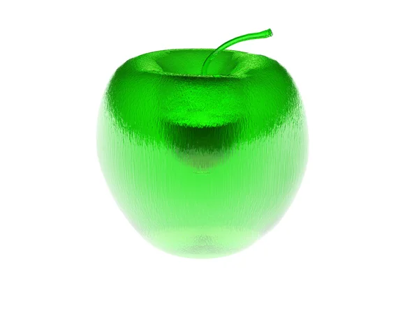 3D şeffaf yeşil elma — Stok fotoğraf