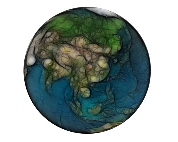 3D dünya Asya bulanık — Stok fotoğraf