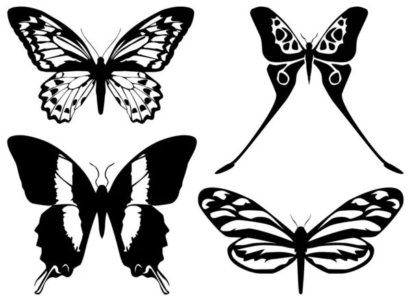 Jasne metalowe motyl na białym tle — Zdjęcie stockowe