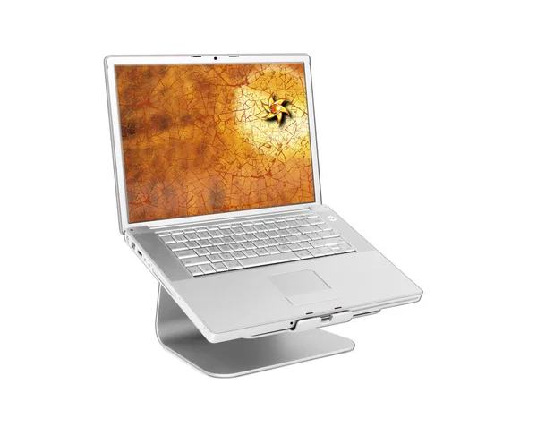 Laptop met zwarte breuk — Stockfoto