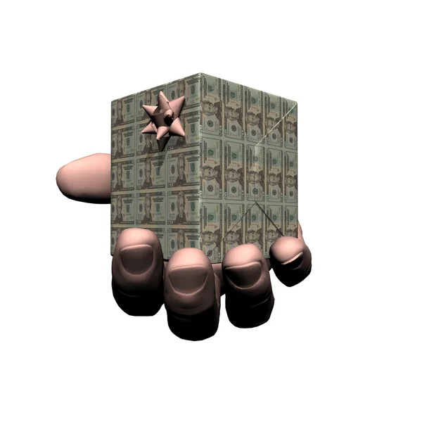 Presenter låda pyramid med oss dollar notera konsistens — Stockfoto
