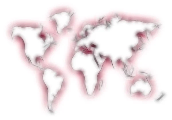 Silhouette floue de carte du monde — Photo