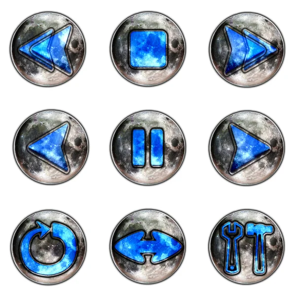Lunar player buttons — Stock Photo, Image