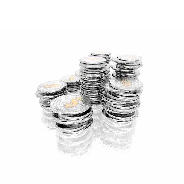 Monedas aisladas sobre un blanco —  Fotos de Stock