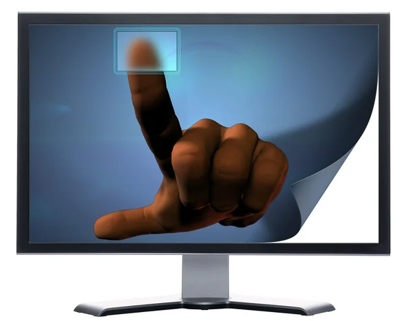 Monitor con schermo metallico — Foto Stock