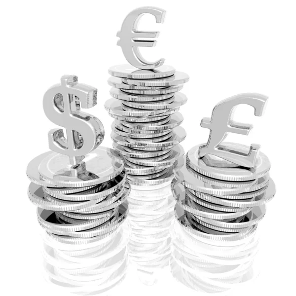Monedas aisladas sobre un blanco — Foto de Stock