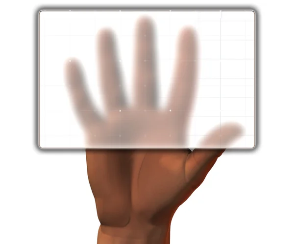 Сканированная рука, прежде чем получить доступ — стоковое фото