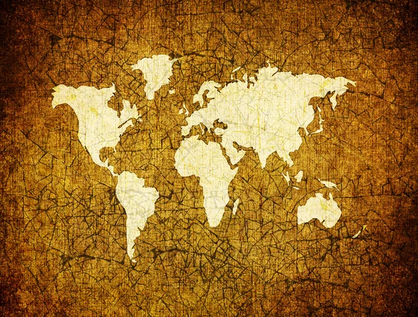 レトロな紙の上の古い世界地図 — ストック写真