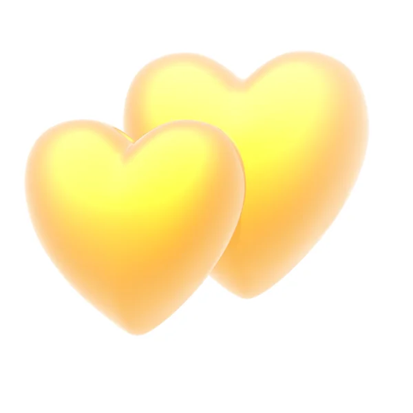 Coração dourado sobre um fundo branco — Fotografia de Stock