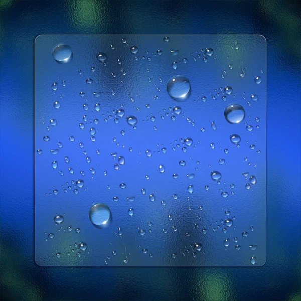 Water drops with glass effect — Stock Photo, Image