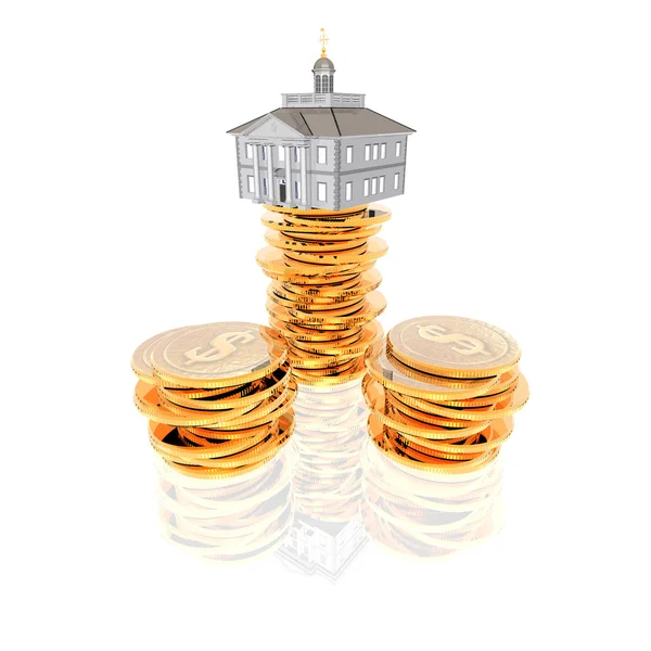 House on the golden coins — Stock Photo, Image