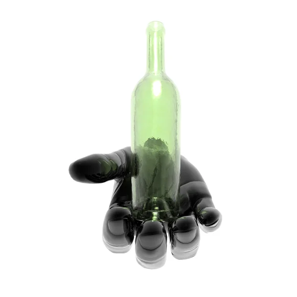 Рука с бутылкой — стоковое фото