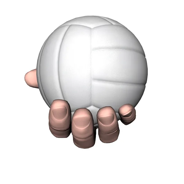 Hand met volleybal — Stockfoto
