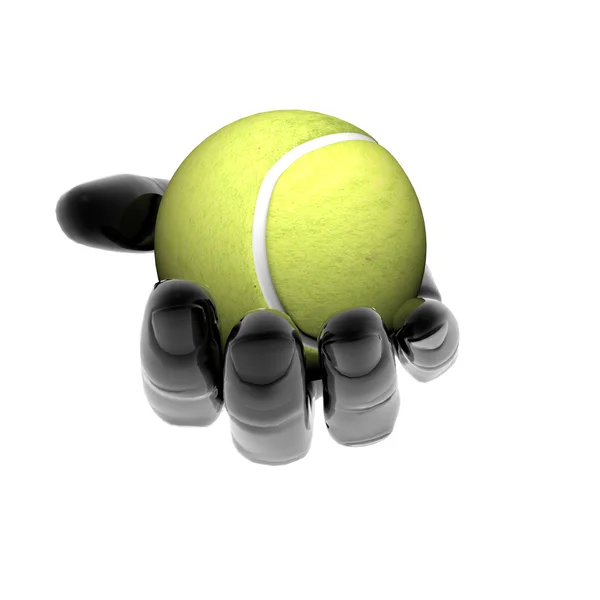 Main avec balle de tennis — Photo
