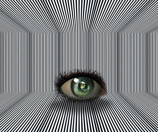 3D Mädchen Auge auf einem Streifen — Stockfoto