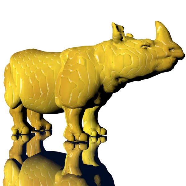 3D модель носорога с модифицированной кожей — стоковое фото