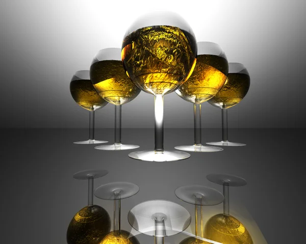 Wine glass in 3D — Stock Photo, Image