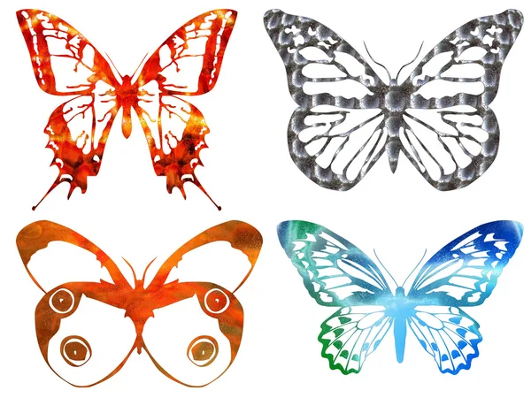 Světlé kovový motýlek — Stock fotografie