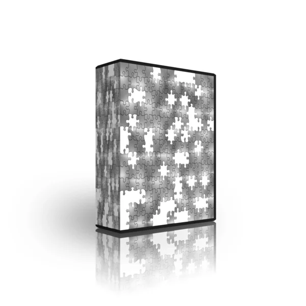 Modelo de caixa de puzzle em branco — Fotografia de Stock